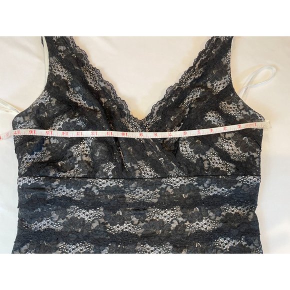 Suzi Chin Maggy Boutique Womens Evening Dress Tiered Lace V-Neck Black Nylon 10 - Picture 4 of 7